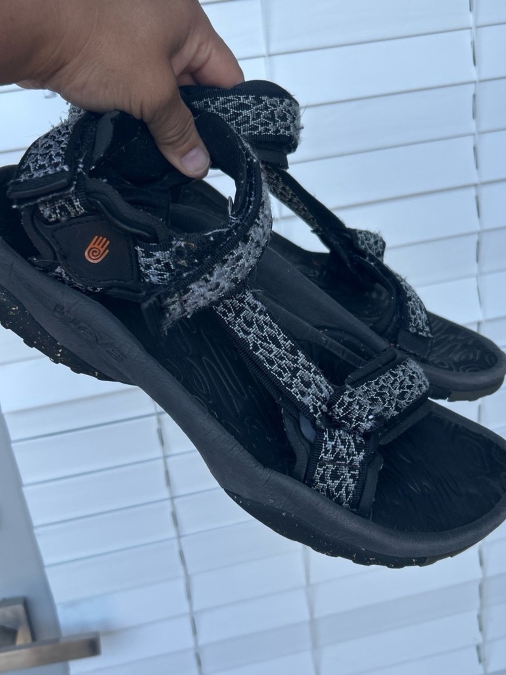 Teva Men's Black and Gray Adjustable Strap Sport Sandals